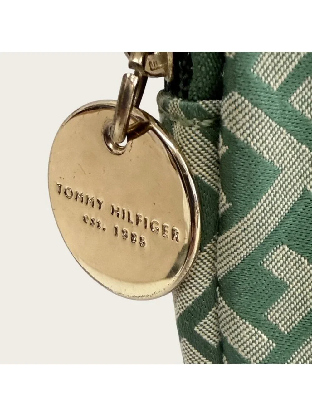Tommy Hilfiger Green Tablet or Book Sleeve With Gold Hardware